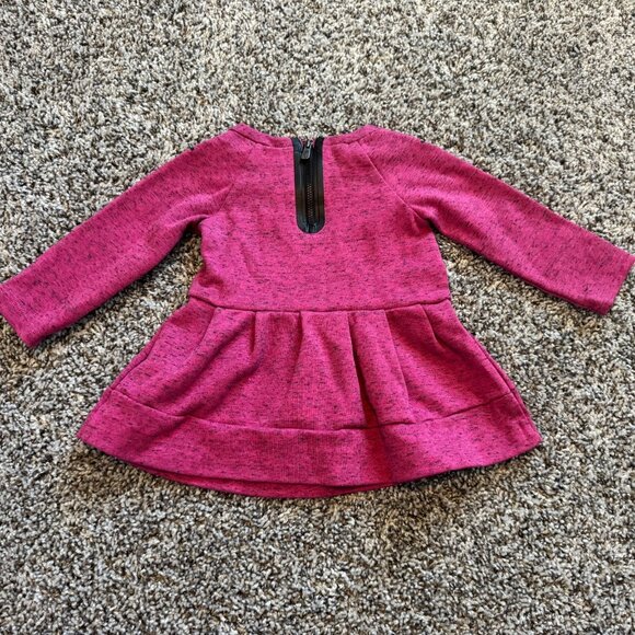 Nike Long Sleeve Crew Neck Tech Fleece Pink Dress Girl's Size 12 M - Picture 2 of 7